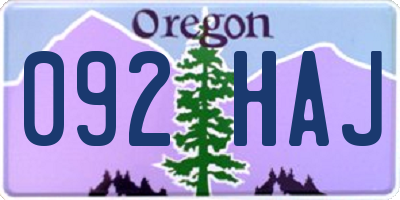 OR license plate 092HAJ