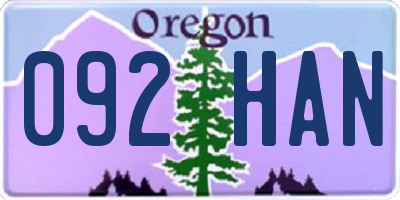 OR license plate 092HAN