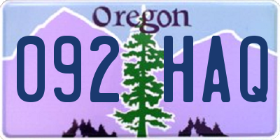 OR license plate 092HAQ