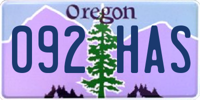 OR license plate 092HAS