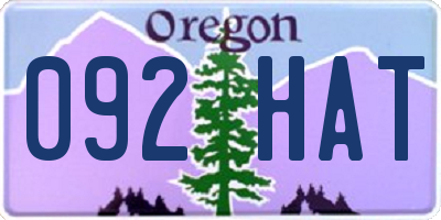 OR license plate 092HAT