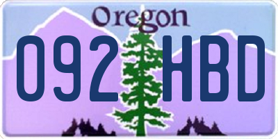 OR license plate 092HBD