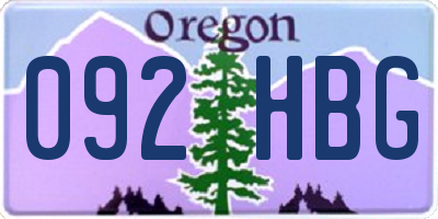 OR license plate 092HBG