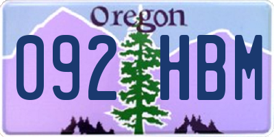 OR license plate 092HBM