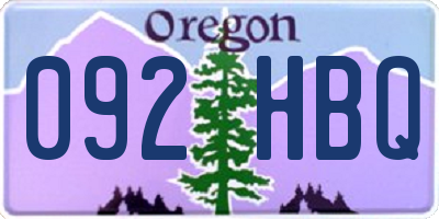 OR license plate 092HBQ