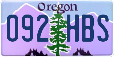 OR license plate 092HBS