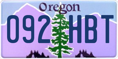 OR license plate 092HBT