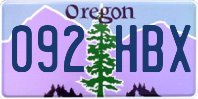 OR license plate 092HBX