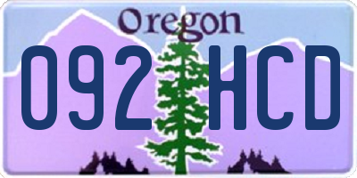 OR license plate 092HCD