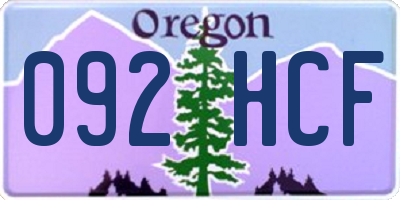 OR license plate 092HCF