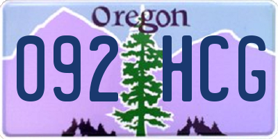 OR license plate 092HCG