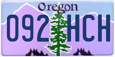 OR license plate 092HCH