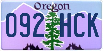 OR license plate 092HCK