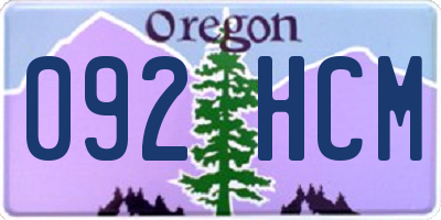 OR license plate 092HCM