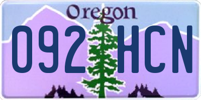 OR license plate 092HCN