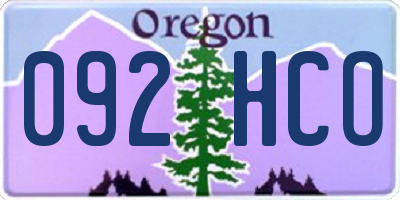 OR license plate 092HCO