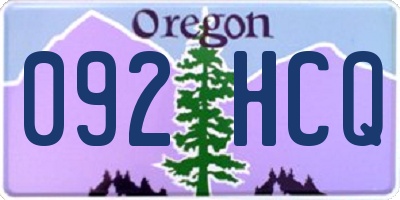 OR license plate 092HCQ