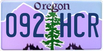 OR license plate 092HCR