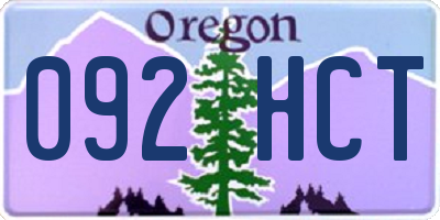 OR license plate 092HCT