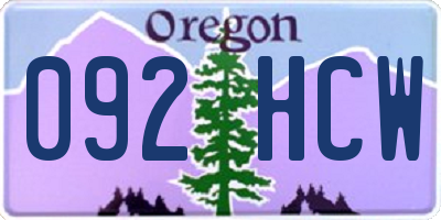 OR license plate 092HCW