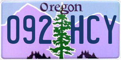 OR license plate 092HCY
