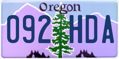 OR license plate 092HDA