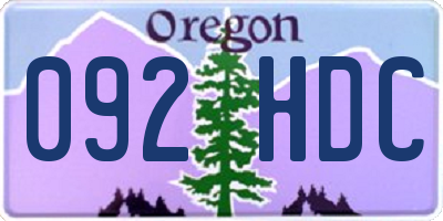 OR license plate 092HDC