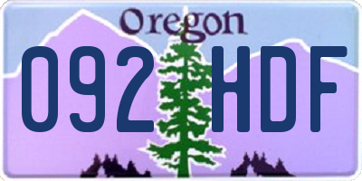 OR license plate 092HDF