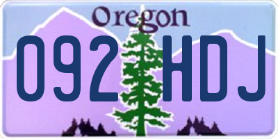 OR license plate 092HDJ