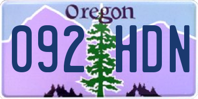 OR license plate 092HDN