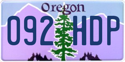 OR license plate 092HDP