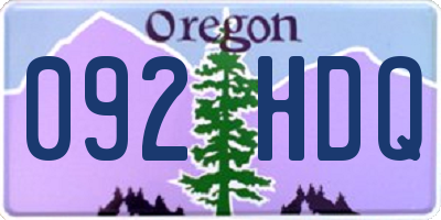 OR license plate 092HDQ