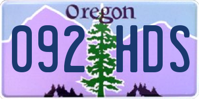 OR license plate 092HDS