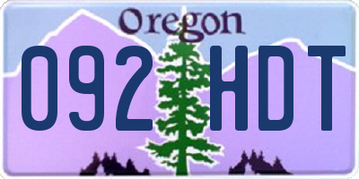 OR license plate 092HDT