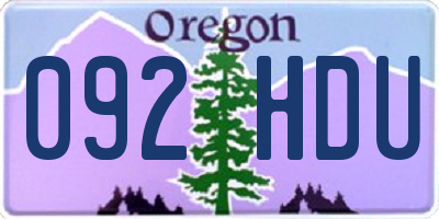 OR license plate 092HDU