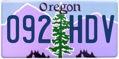 OR license plate 092HDV