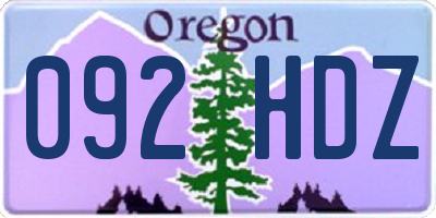 OR license plate 092HDZ