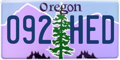 OR license plate 092HED
