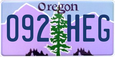 OR license plate 092HEG
