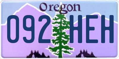 OR license plate 092HEH