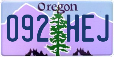 OR license plate 092HEJ