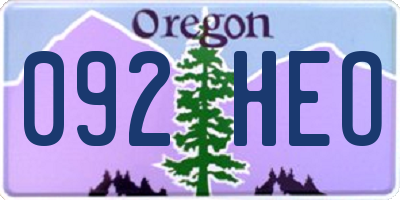 OR license plate 092HEO