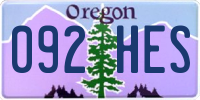 OR license plate 092HES