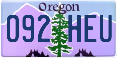 OR license plate 092HEU