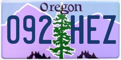 OR license plate 092HEZ