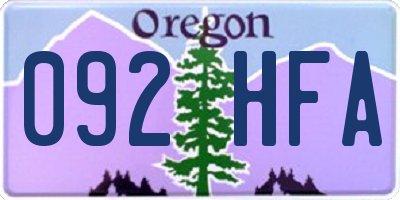 OR license plate 092HFA