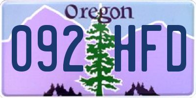 OR license plate 092HFD