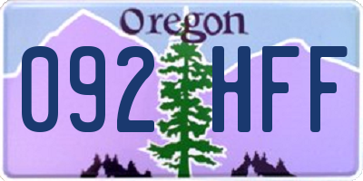 OR license plate 092HFF