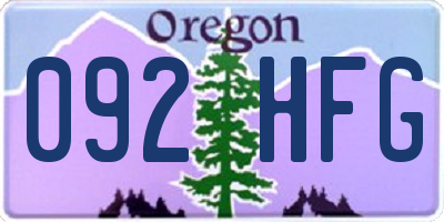 OR license plate 092HFG