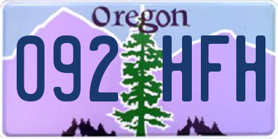 OR license plate 092HFH